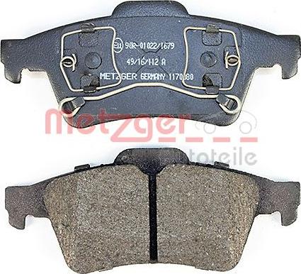 Metzger 1170080 - Bremžu uzliku kompl., Disku bremzes www.autospares.lv