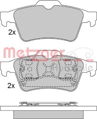 Metzger 1170080 - Тормозные колодки, дисковые, комплект www.autospares.lv