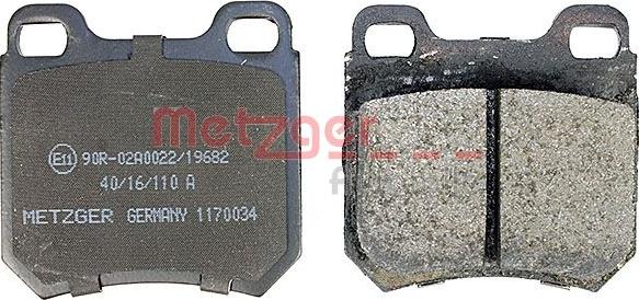 Metzger 1170034 - Brake Pad Set, disc brake www.autospares.lv