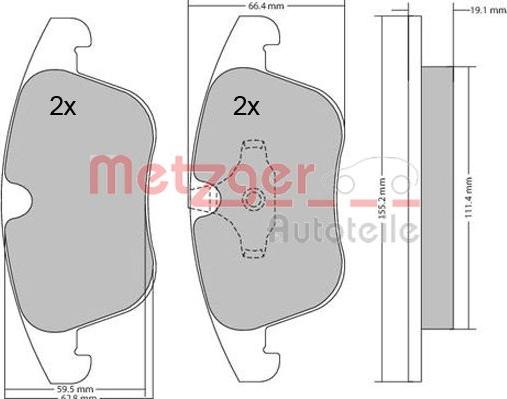 Metzger 1170035 - Bremžu uzliku kompl., Disku bremzes www.autospares.lv