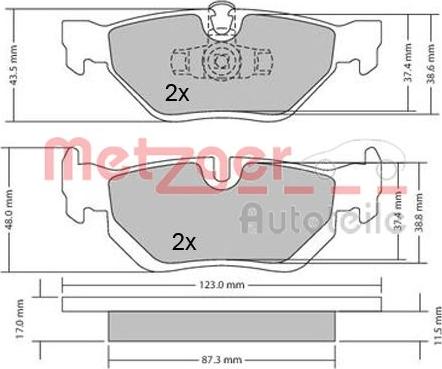 Metzger 1170031 - Bremžu uzliku kompl., Disku bremzes autospares.lv