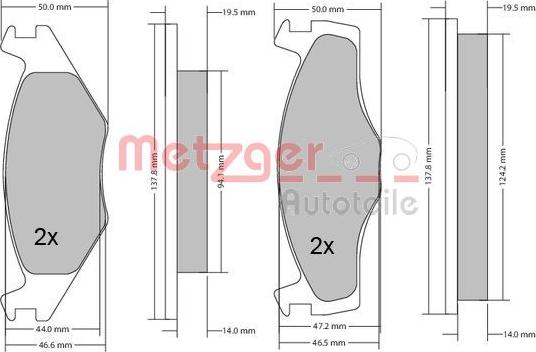 Metzger 1170033 - Bremžu uzliku kompl., Disku bremzes www.autospares.lv