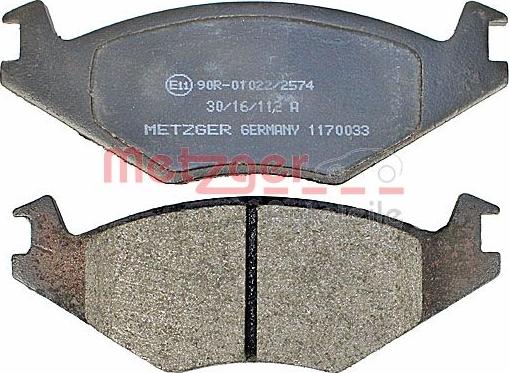 Metzger 1170033 - Bremžu uzliku kompl., Disku bremzes autospares.lv