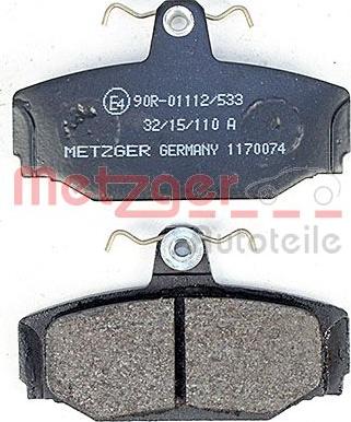 Metzger 1170074 - Bremžu uzliku kompl., Disku bremzes www.autospares.lv