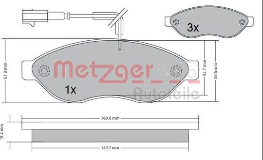 Metzger 1170073 - Bremžu uzliku kompl., Disku bremzes autospares.lv