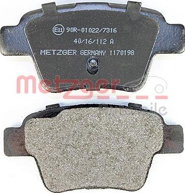 Metzger 1170198 - Bremžu uzliku kompl., Disku bremzes www.autospares.lv