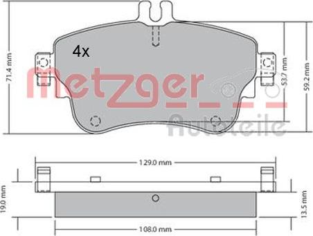 Metzger 1170149 - Bremžu uzliku kompl., Disku bremzes www.autospares.lv