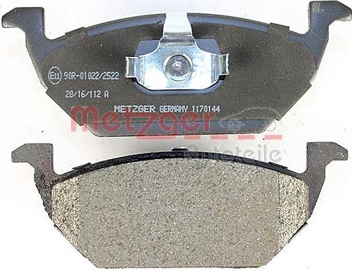 Metzger 1170144 - Bremžu uzliku kompl., Disku bremzes www.autospares.lv