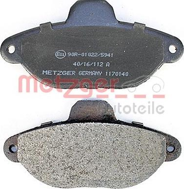 Metzger 1170140 - Bremžu uzliku kompl., Disku bremzes www.autospares.lv