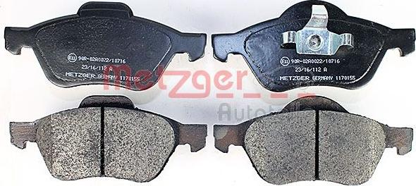 Metzger 1170155 - Bremžu uzliku kompl., Disku bremzes www.autospares.lv