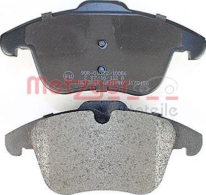 Metzger 1170156 - Тормозные колодки, дисковые, комплект www.autospares.lv