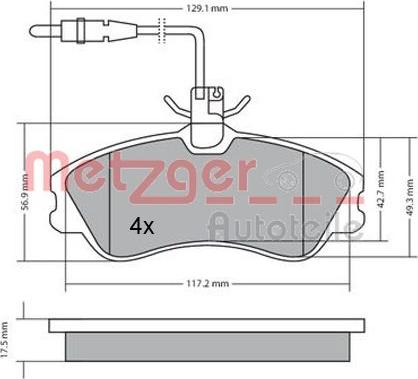 Metzger 1170150 - Bremžu uzliku kompl., Disku bremzes autospares.lv