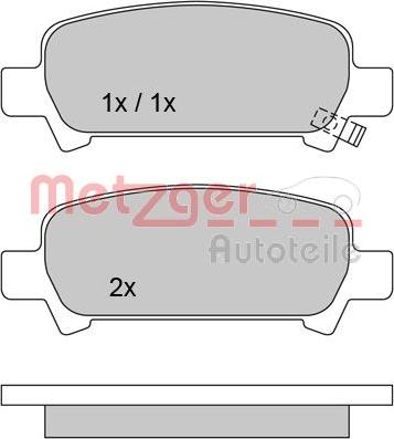 Metzger 1170167 - Brake Pad Set, disc brake www.autospares.lv