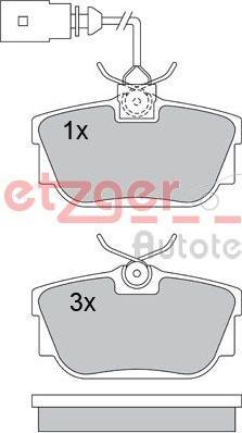 Metzger 1170109 - Brake Pad Set, disc brake www.autospares.lv