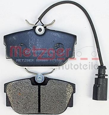 Metzger 1170109 - Brake Pad Set, disc brake www.autospares.lv