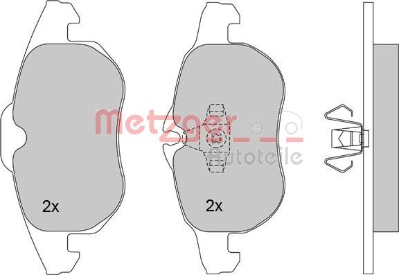 Metzger 1170100 - Тормозные колодки, дисковые, комплект www.autospares.lv