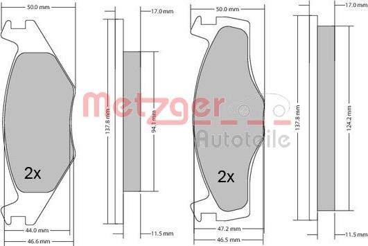 Metzger 1170103 - Bremžu uzliku kompl., Disku bremzes www.autospares.lv