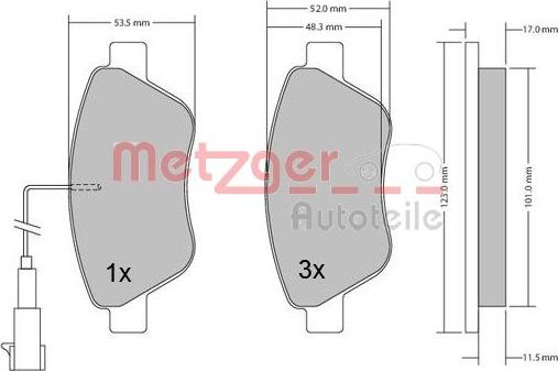 Metzger 1170102 - Bremžu uzliku kompl., Disku bremzes autospares.lv