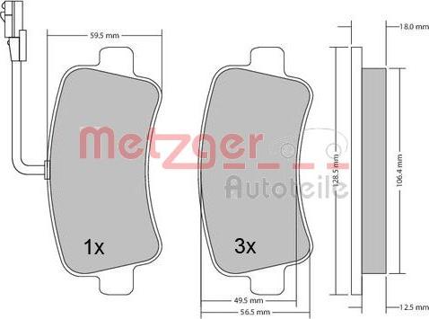 Metzger 1170111 - Bremžu uzliku kompl., Disku bremzes autospares.lv