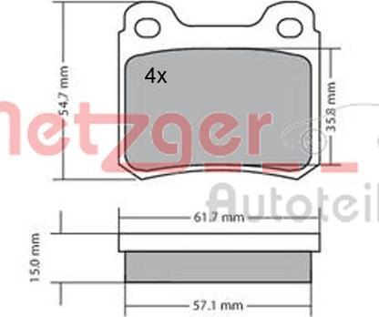 Metzger 1170112 - Bremžu uzliku kompl., Disku bremzes www.autospares.lv