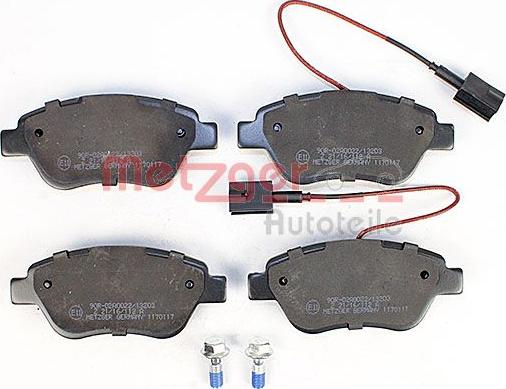 Metzger 1170117 - Brake Pad Set, disc brake www.autospares.lv