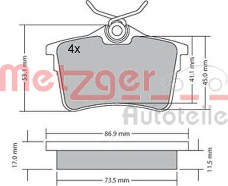 Metzger 1170139 - Bremžu uzliku kompl., Disku bremzes www.autospares.lv