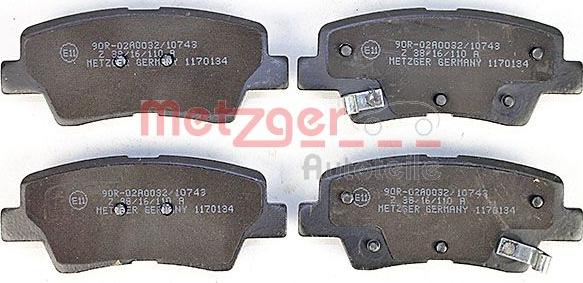 Metzger 1170134 - Тормозные колодки, дисковые, комплект www.autospares.lv