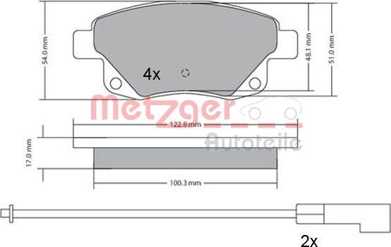 Metzger 1170138 - Bremžu uzliku kompl., Disku bremzes www.autospares.lv