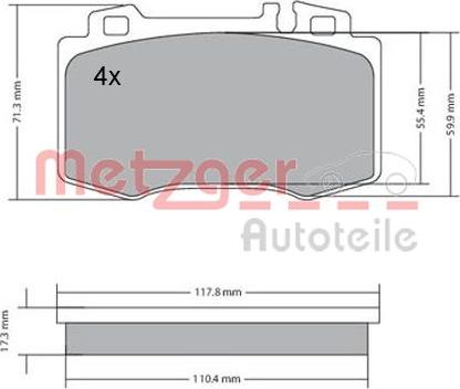 Metzger 1170137 - Bremžu uzliku kompl., Disku bremzes www.autospares.lv