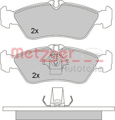 Metzger 1170179 - Тормозные колодки, дисковые, комплект www.autospares.lv