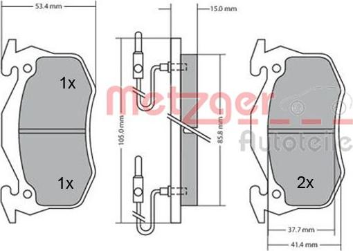 Metzger 1170176 - Bremžu uzliku kompl., Disku bremzes www.autospares.lv