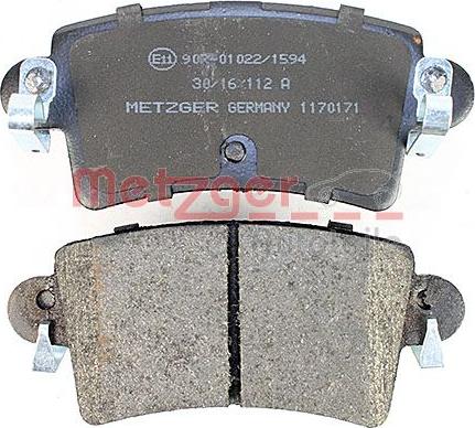 Metzger 1170171 - Bremžu uzliku kompl., Disku bremzes www.autospares.lv