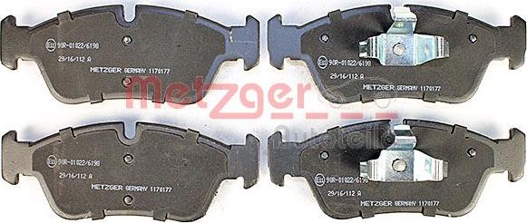 Metzger 1170177 - Bremžu uzliku kompl., Disku bremzes www.autospares.lv