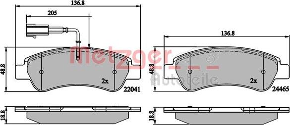 Metzger 1170899 - Bremžu uzliku kompl., Disku bremzes autospares.lv