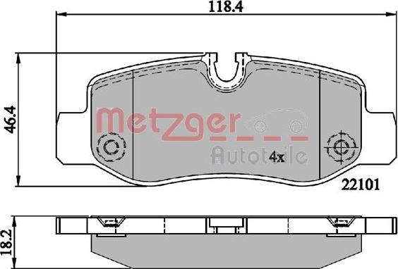 Metzger 1170894 - Bremžu uzliku kompl., Disku bremzes www.autospares.lv