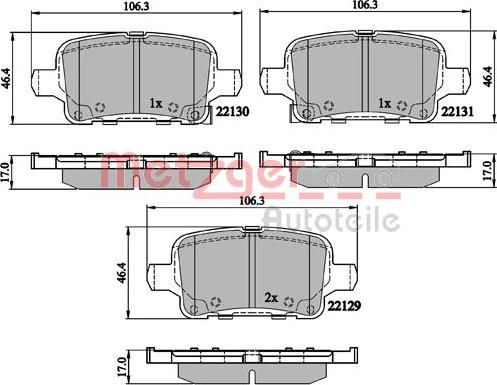 Metzger 1170892 - Bremžu uzliku kompl., Disku bremzes autospares.lv