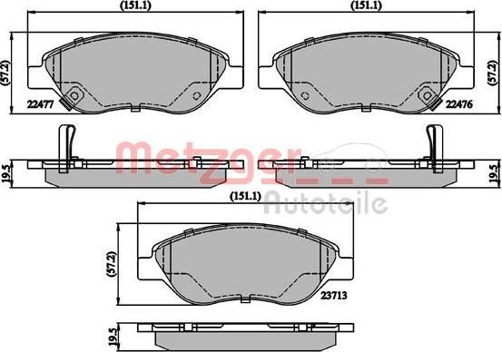 Metzger 1170897 - Bremžu uzliku kompl., Disku bremzes www.autospares.lv