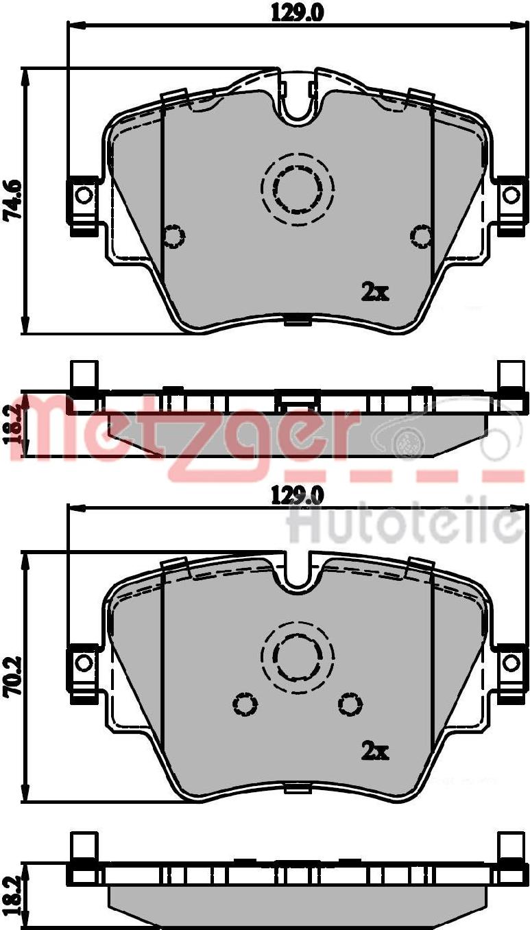 Metzger 1170845 - Bremžu uzliku kompl., Disku bremzes www.autospares.lv