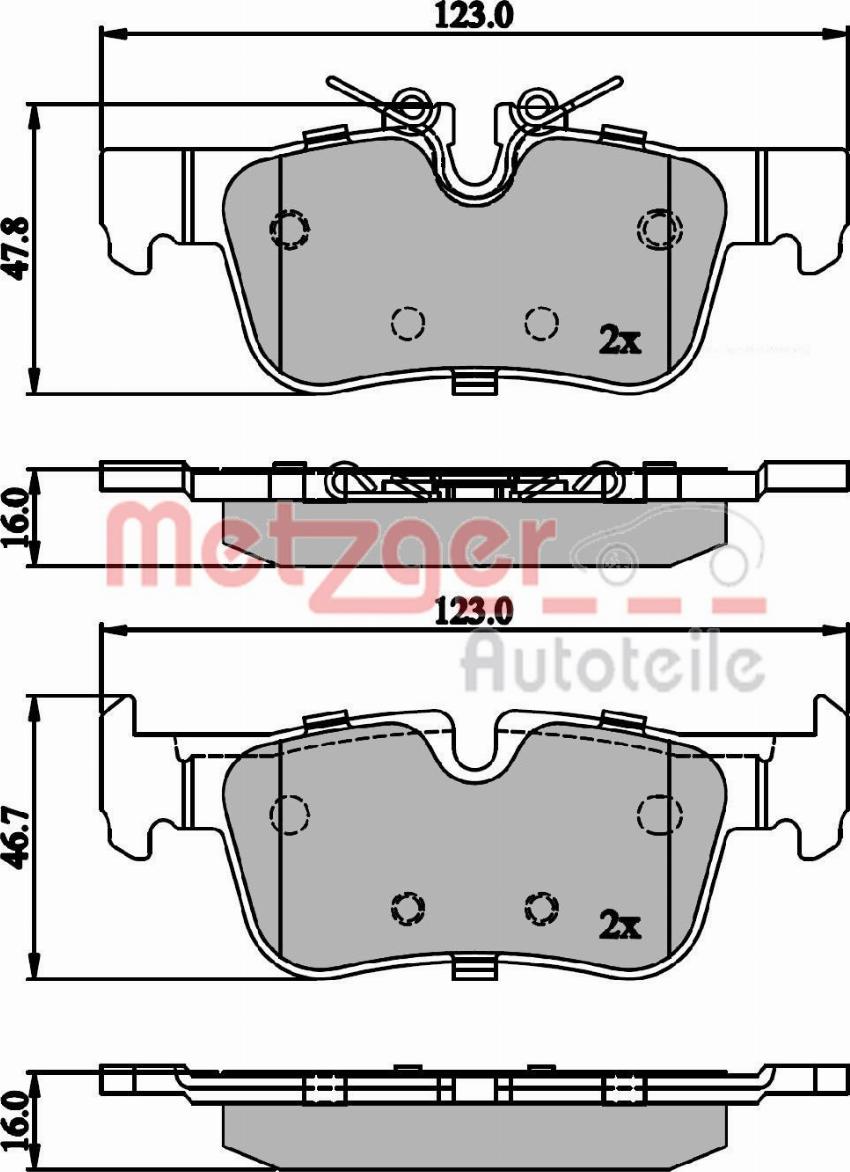 Metzger 1170846 - Bremžu uzliku kompl., Disku bremzes www.autospares.lv