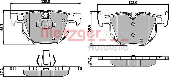 Metzger 1170843 - Bremžu uzliku kompl., Disku bremzes www.autospares.lv