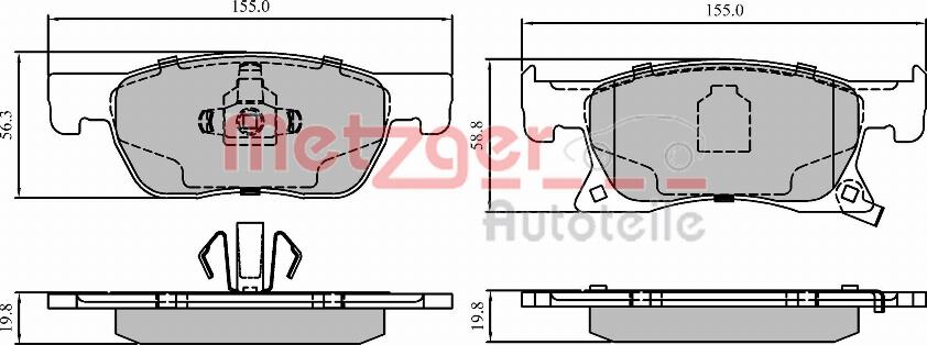 Metzger 1170857 - Bremžu uzliku kompl., Disku bremzes www.autospares.lv