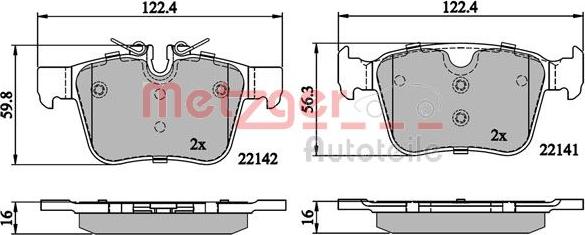 Metzger 1170862 - Bremžu uzliku kompl., Disku bremzes www.autospares.lv