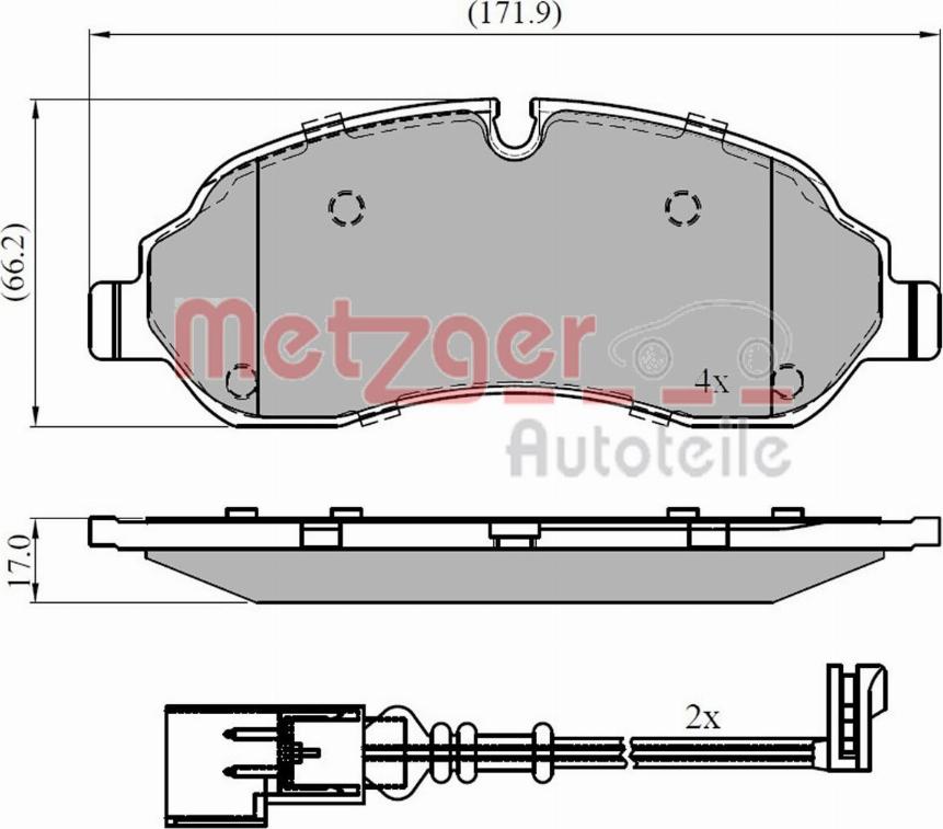 Metzger 1170814 - Bremžu uzliku kompl., Disku bremzes autospares.lv