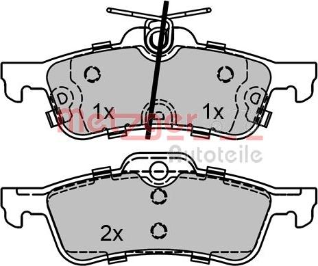 Metzger 1170815 - Bremžu uzliku kompl., Disku bremzes www.autospares.lv