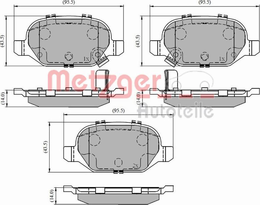 Metzger 1170818 - Bremžu uzliku kompl., Disku bremzes autospares.lv