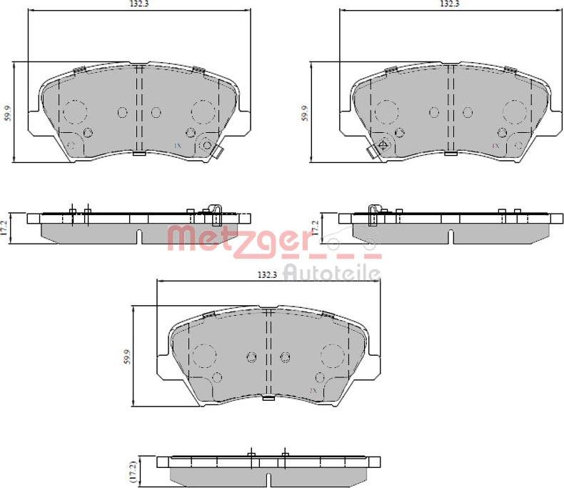 Metzger 1170817 - Bremžu uzliku kompl., Disku bremzes autospares.lv