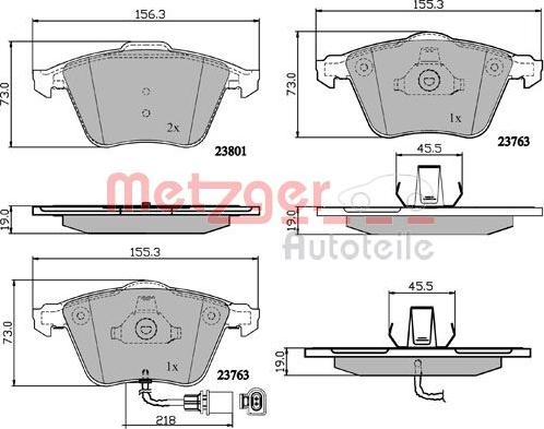 Metzger 1170881 - Bremžu uzliku kompl., Disku bremzes autospares.lv