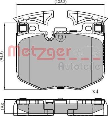 Metzger 1170888 - Bremžu uzliku kompl., Disku bremzes www.autospares.lv