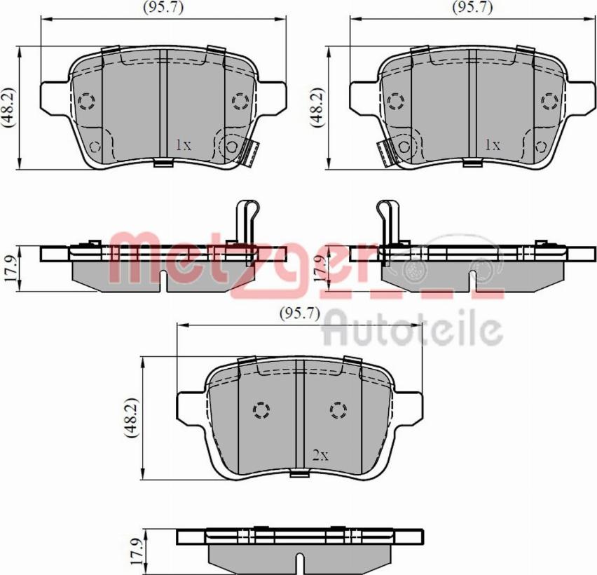 Metzger 1170836 - Bremžu uzliku kompl., Disku bremzes www.autospares.lv