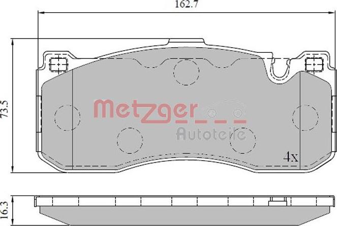 Metzger 1170830 - Brake Pad Set, disc brake www.autospares.lv